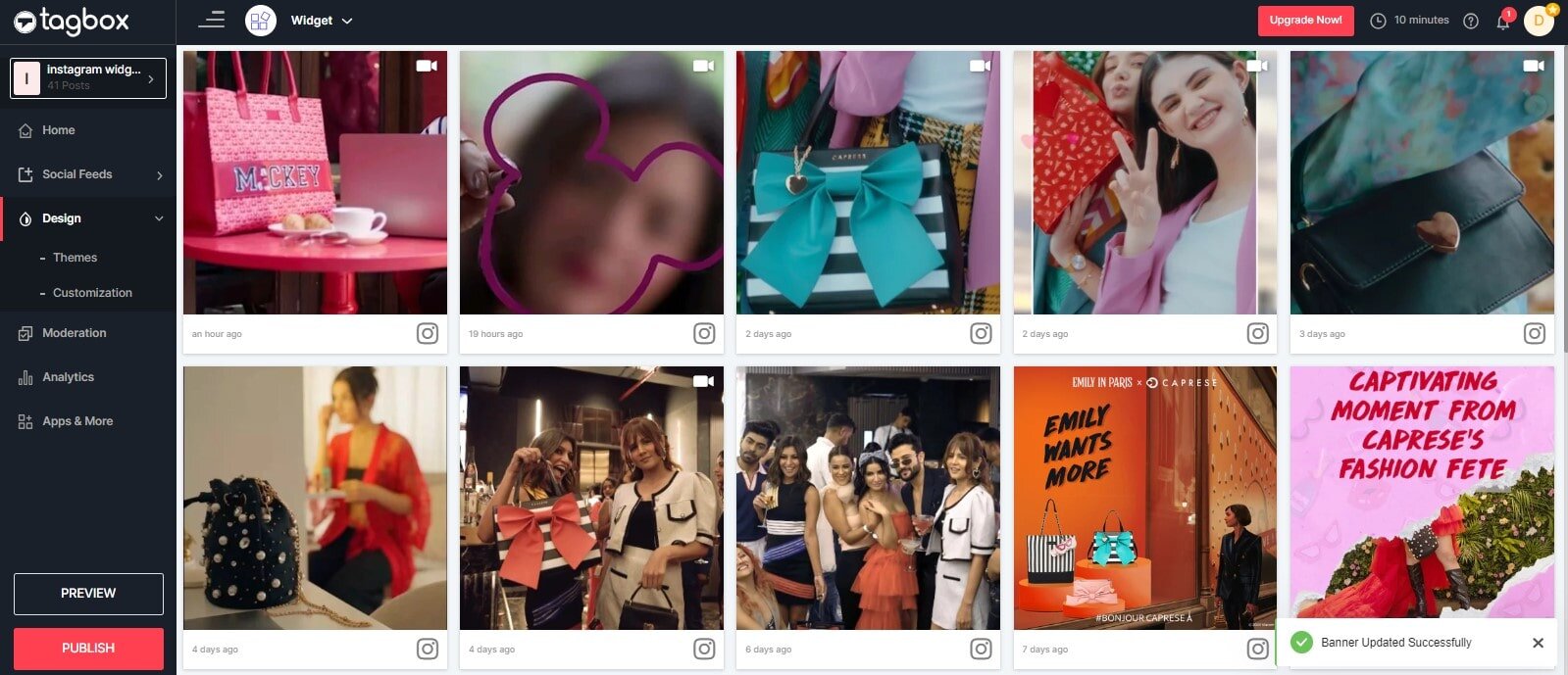 Instagram feed layout Instagram feed layout